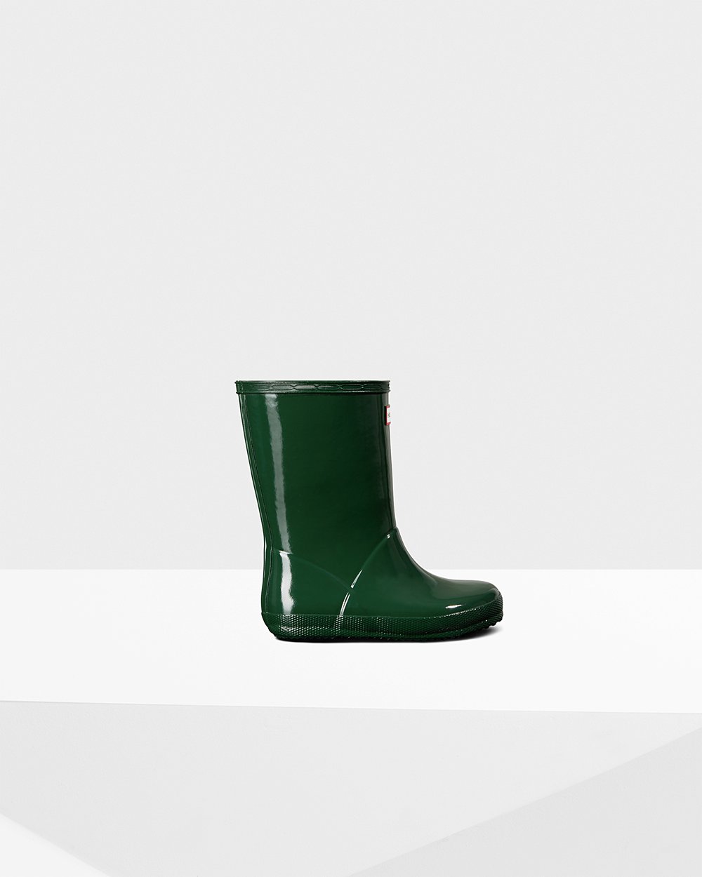 Bottes de Pluie Hunter Original First Classic Gloss Enfant Vert JRQLPZS-13